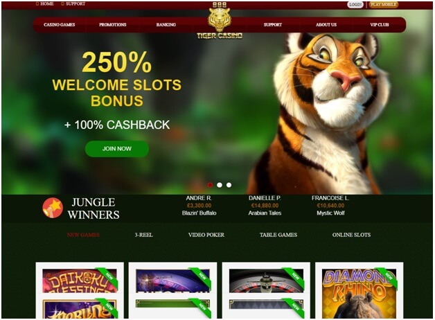 888 Tiger Bonus de bienvenue pour jouer aux machines à sous uniquement