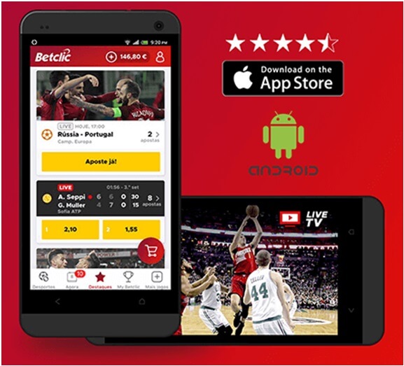 Application de paris sur le football Betclick