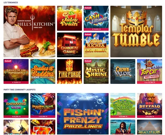 Machines à sous pour jouer à Partycasino