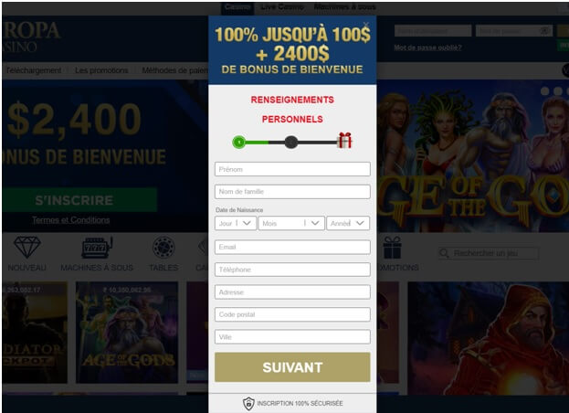 Vous pouvez rejoindre Europa Casino avec votre mobile, PC ou tablette en vous inscrivant et en ouvrant votre compte casino